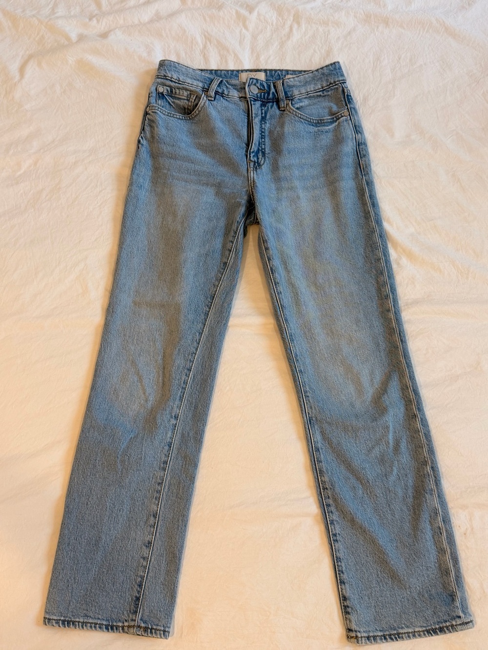 Dynamite Women's Cropped Straight Leg Jeans - Light Blue